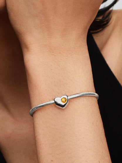 Engravable November Birthstone Heart Charm