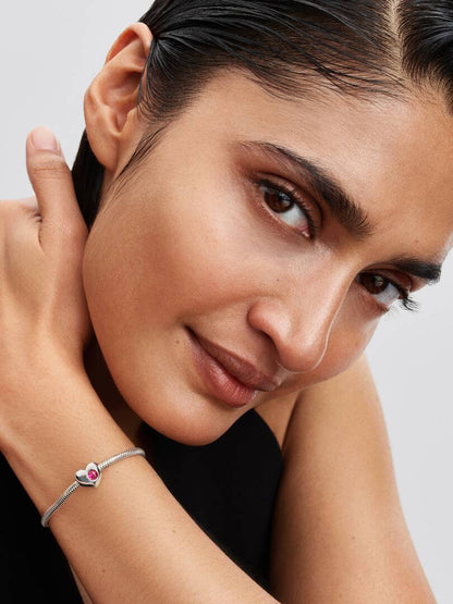 Engravable July Birthstone Heart Charm