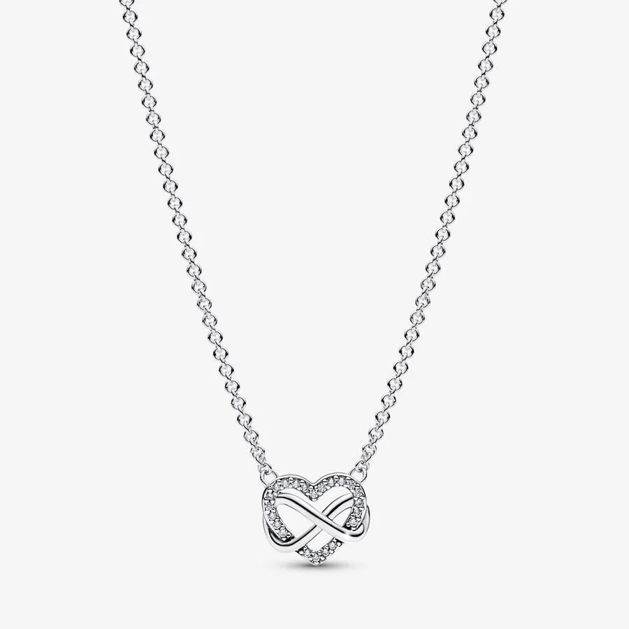Sparkling Infinity Heart Collier Necklace