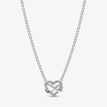Sparkling Infinity Heart Collier Necklace
