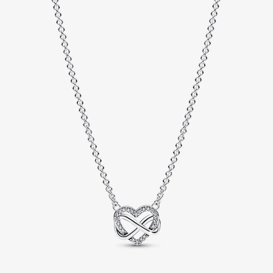 Sparkling Infinity Heart Collier Necklace