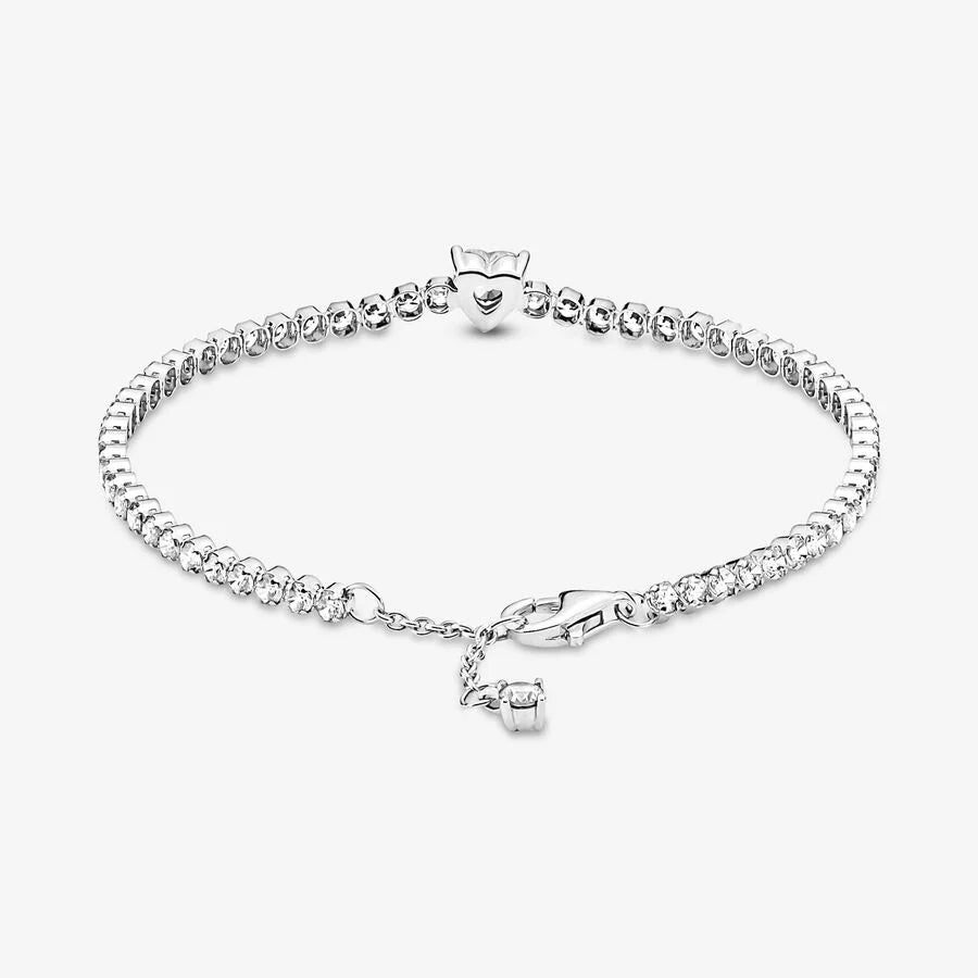 Sparkling Heart Tennis Bracelet