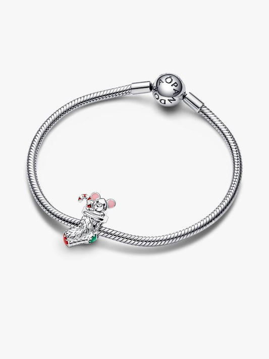 Festive Mouse & Stocking Charm