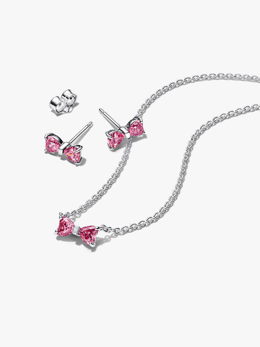 Sparkling Pink Bow Jewelry Gift Set