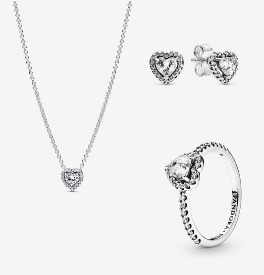 Elevated silver jewelry set