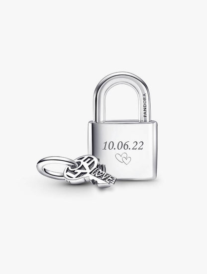 Padlock and Key Dangle Charm