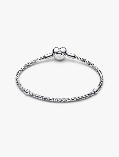 Heart Clasp Studded Chain Bracelet