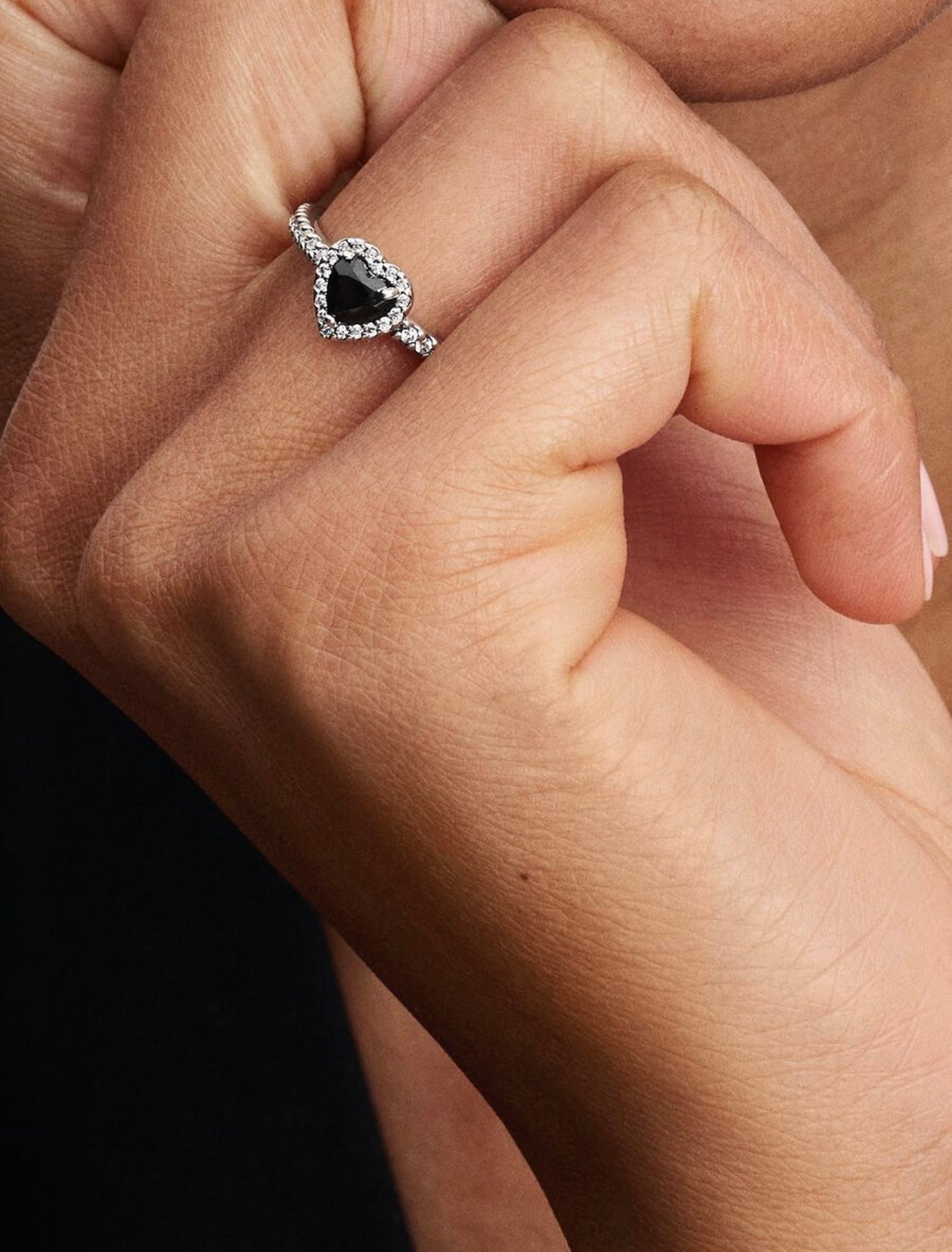 Elevated Black Heart Ring