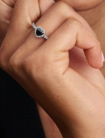 Elevated Black Heart Ring