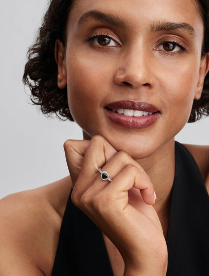 Elevated Black Heart Ring