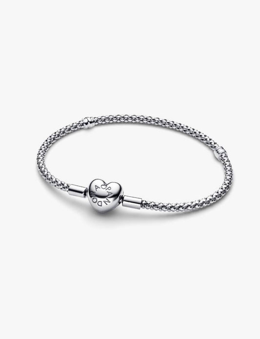 Heart Clasp Studded Chain Bracelet