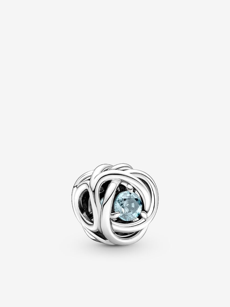 March Birthstone Eternity Circle O Pendant set