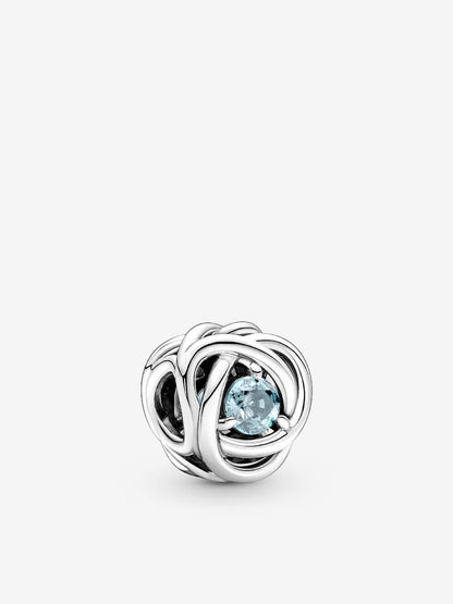 March Birthstone Eternity Circle O Pendant set