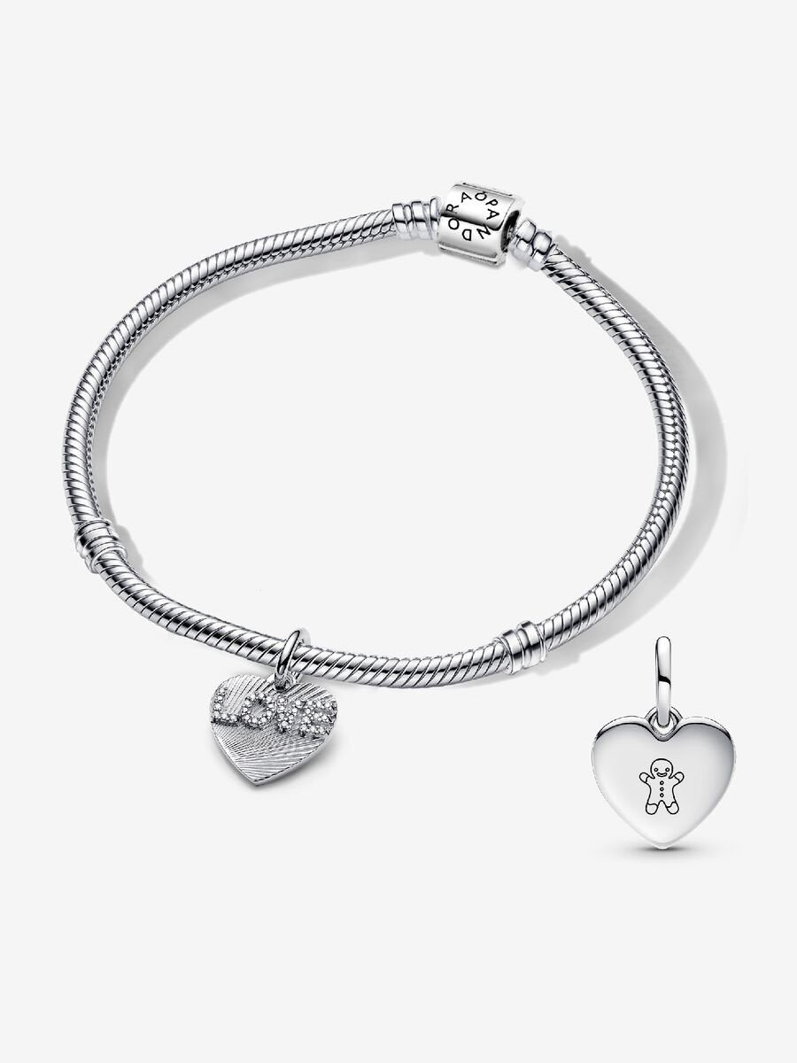 BE LOVE Engravable Love Heart Charm Bracelet Set
