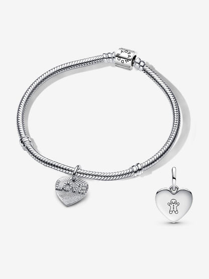 BE LOVE Engravable Love Heart Charm Bracelet Set