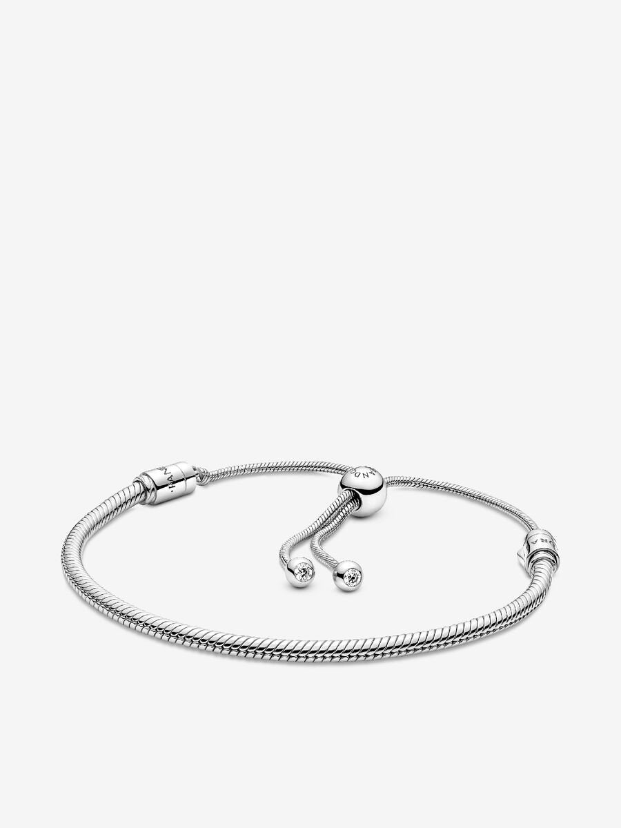 Engravable Heart Tag Dangle Charm Snake Chain Slider Bracelet Set