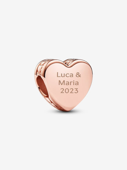 Engravable Heart Charm
14k rose gold plating