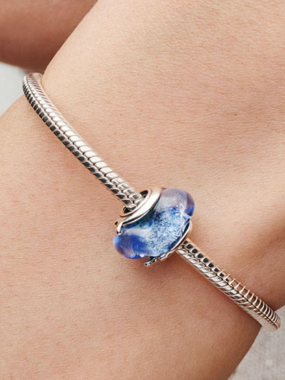 Wavy Blue Murano Glass Charm
