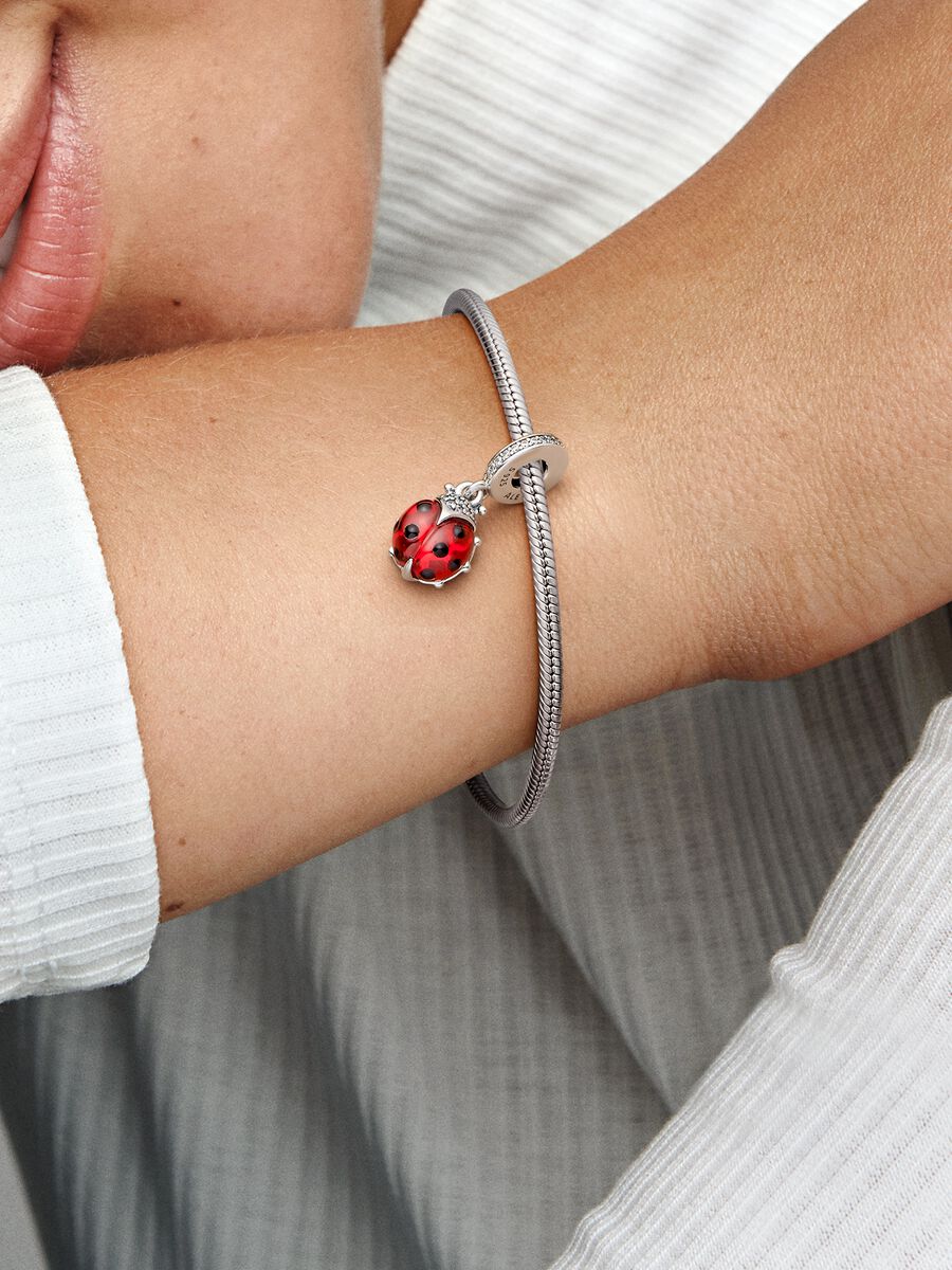 Red Ladybird Dangle Charm
Sterling silver