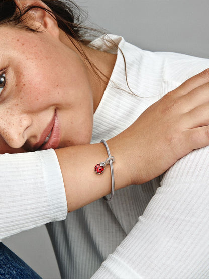 Red Ladybird Dangle Charm
Sterling silver