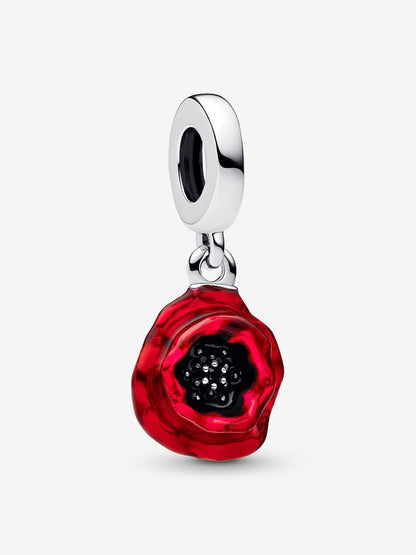 Red Flower Dangle Charm
Sterling silver