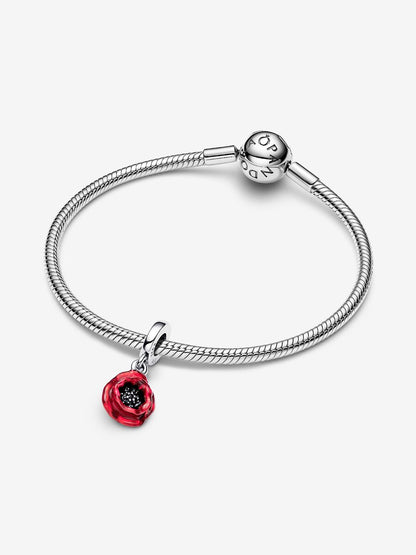 Red Flower Dangle Charm
Sterling silver