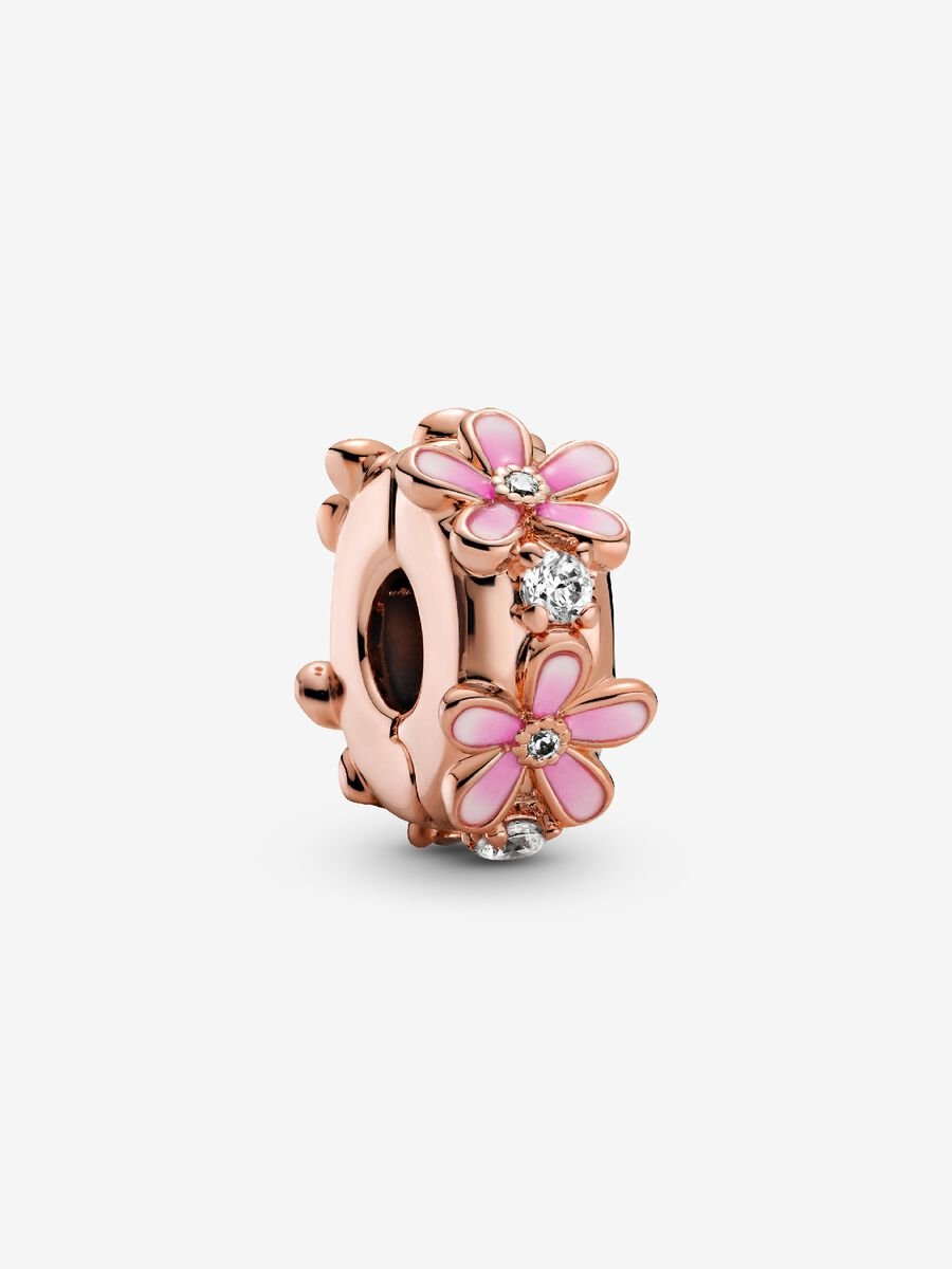 Pink Daisy Spacer Clip Charm
14k rose gold plating