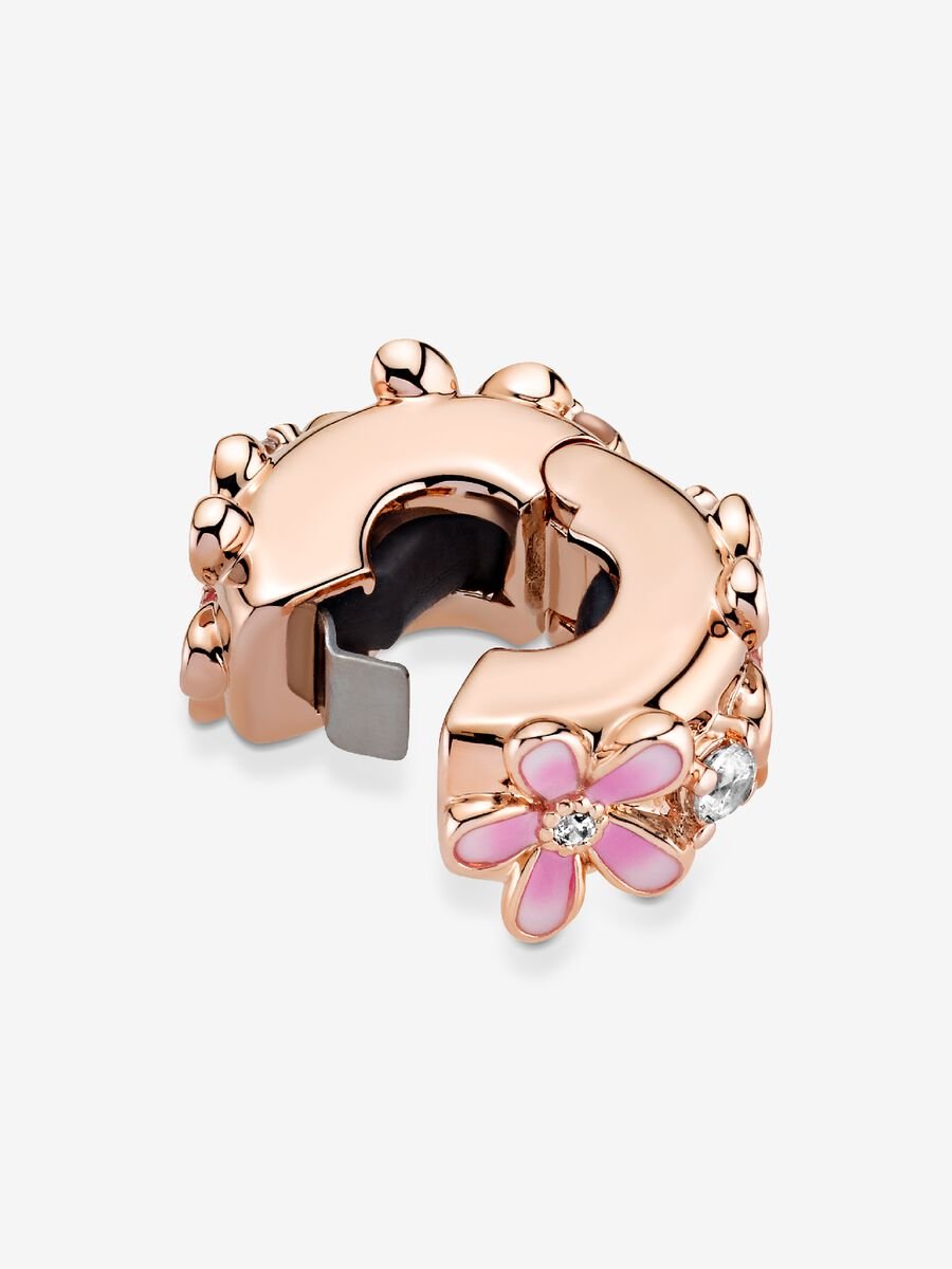 Pink Daisy Spacer Clip Charm
14k rose gold plating