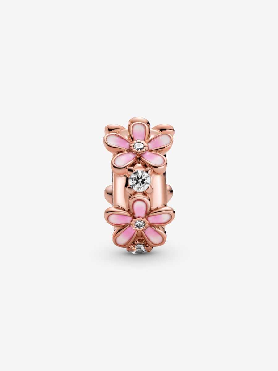 Pink Daisy Spacer Clip Charm
14k rose gold plating