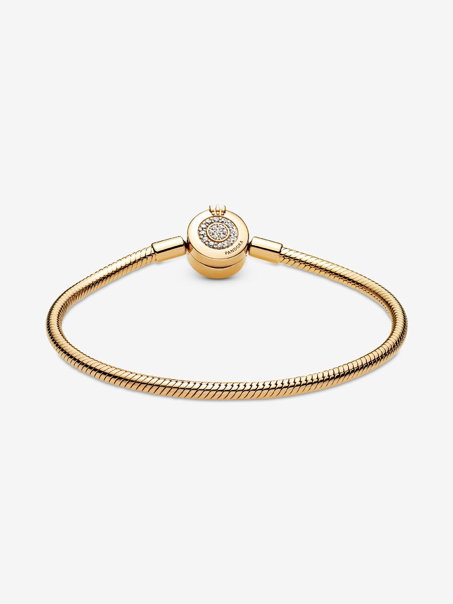 Pandora Moments Sparkling Crown O Snake Chain Bracelet