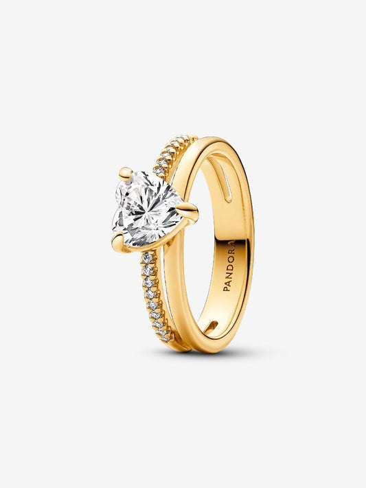 Double Band Heart Ring