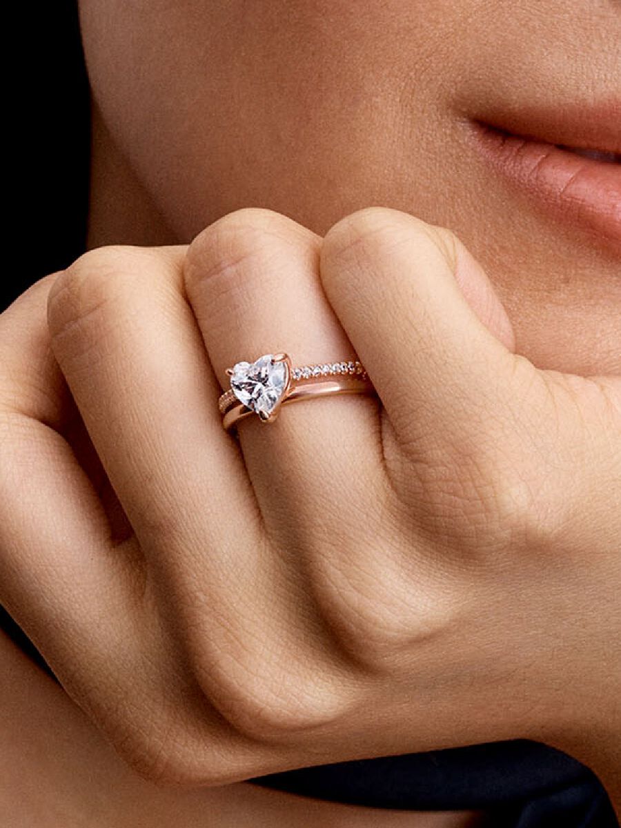 Double Band Heart Ring