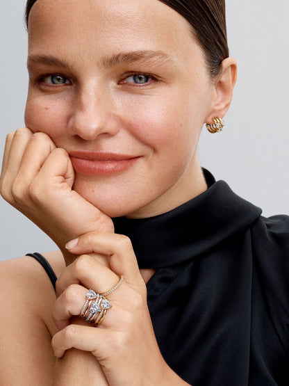 Double Band Heart Ring