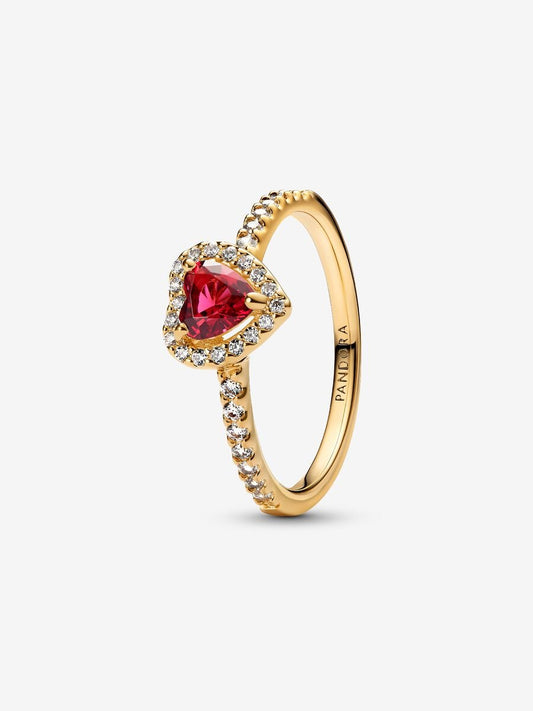Elevated Red Heart Ring [Gold plated]