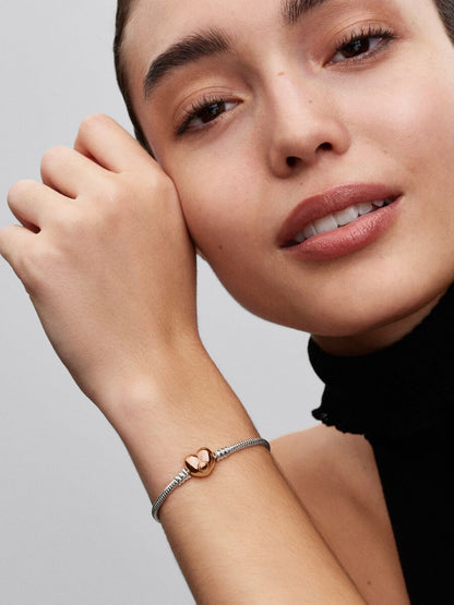 Moments Heart & Snake Chain Bracelet