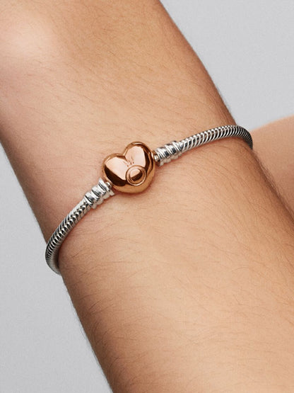 Moments Heart & Snake Chain Bracelet