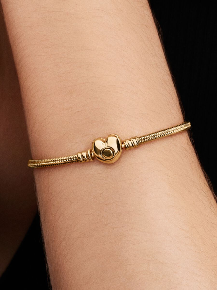 Pandora Moments Heart Clasp Snake Chain Bracelet