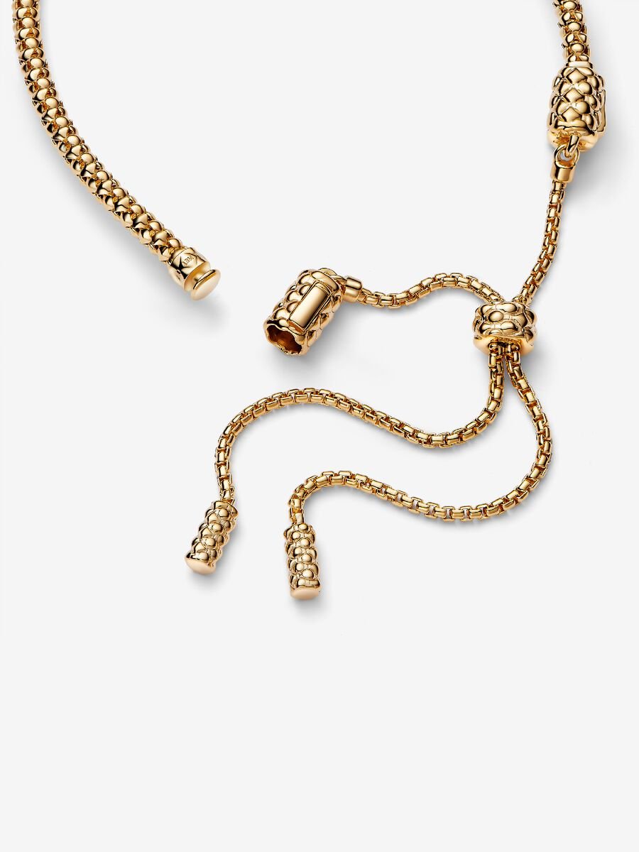 Studded Chain Slider Bracelet
14k gold plating