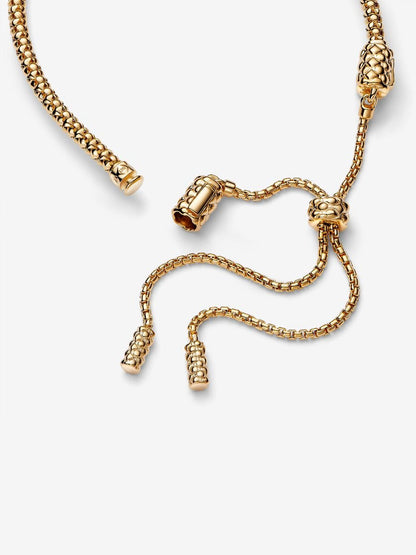 Studded Chain Slider Bracelet
14k gold plating