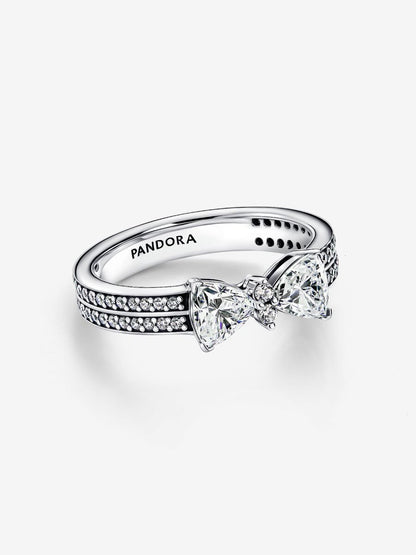 Sparkling Bow Double-row Ring