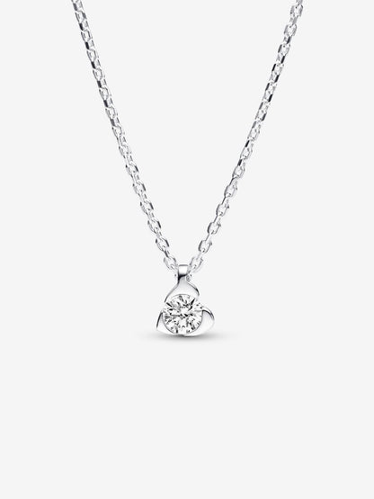 Pandora Talisman Sterling Silver Lab-grown Diamond Heart Pendant Necklace