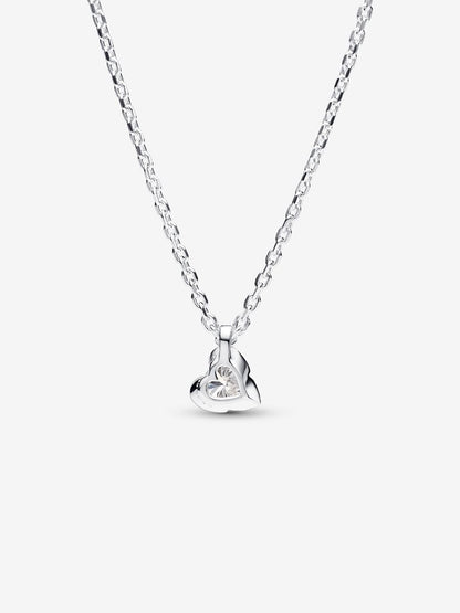 Pandora Talisman Sterling Silver Lab-grown Diamond Heart Pendant Necklace