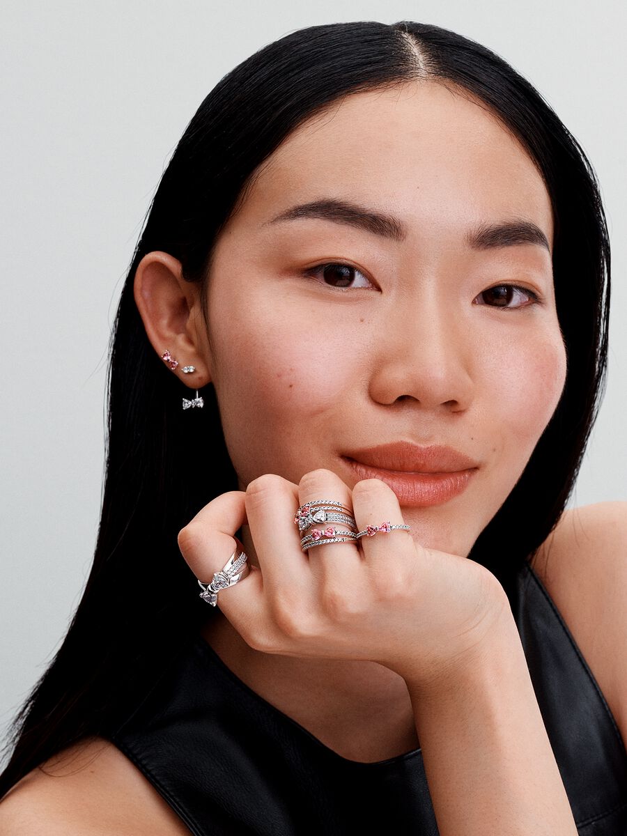 Sparkling Bow Ring Set