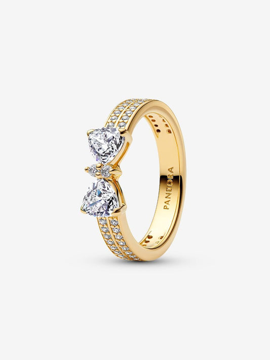 NEW | NOW IN GOLD | LIMITED EDITION | Sparkling Bow Double-row Ring
14k gold plating