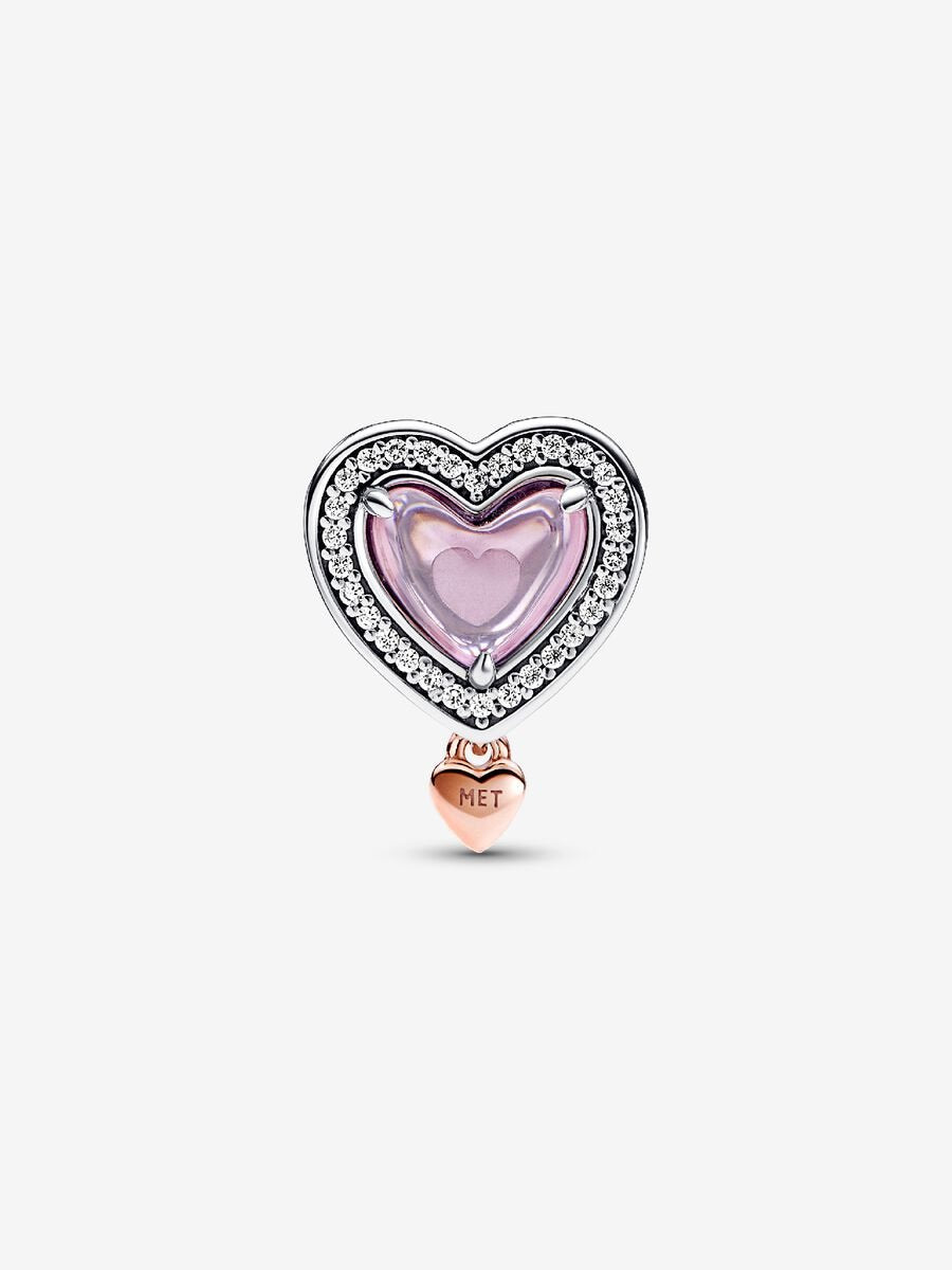 Two-tone Openwork Mom & Heart Charm