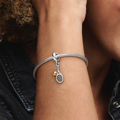 Tennis Racket & Ball Dangle Charm