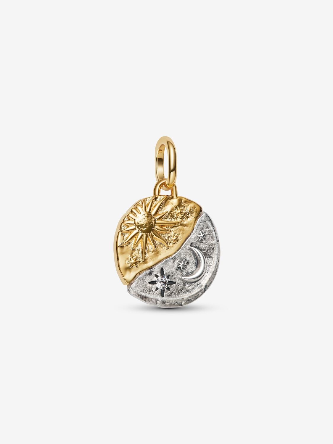 NEW | Sun and Moon Medallion Charm
Sterling silver, 14k gold plating