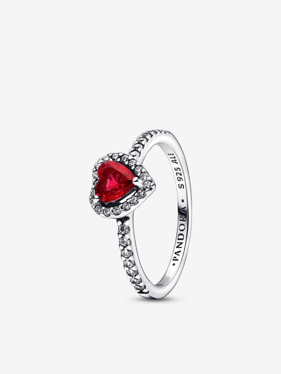 Red Sparkling Heart Tennis Jewelry Set