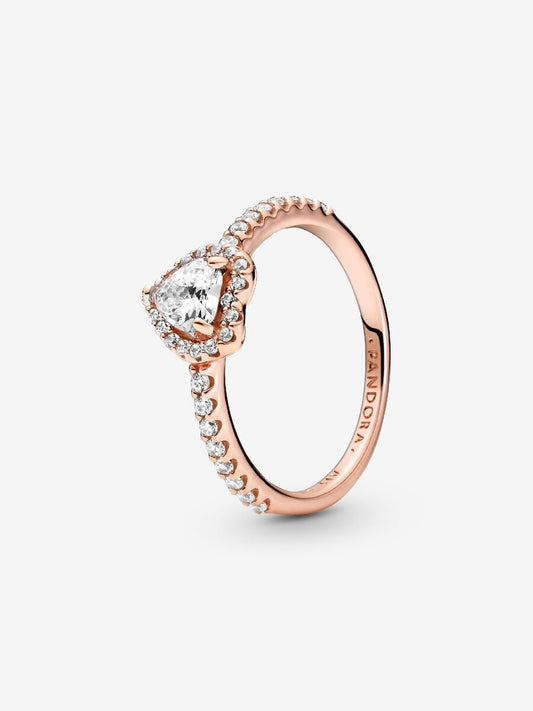 Sparkling Elevated Heart Ring