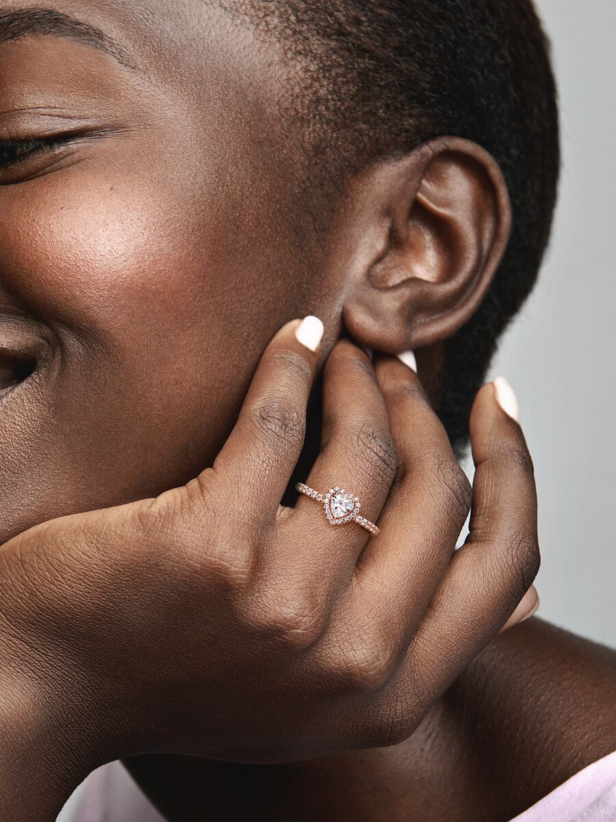 Sparkling Elevated Heart Ring